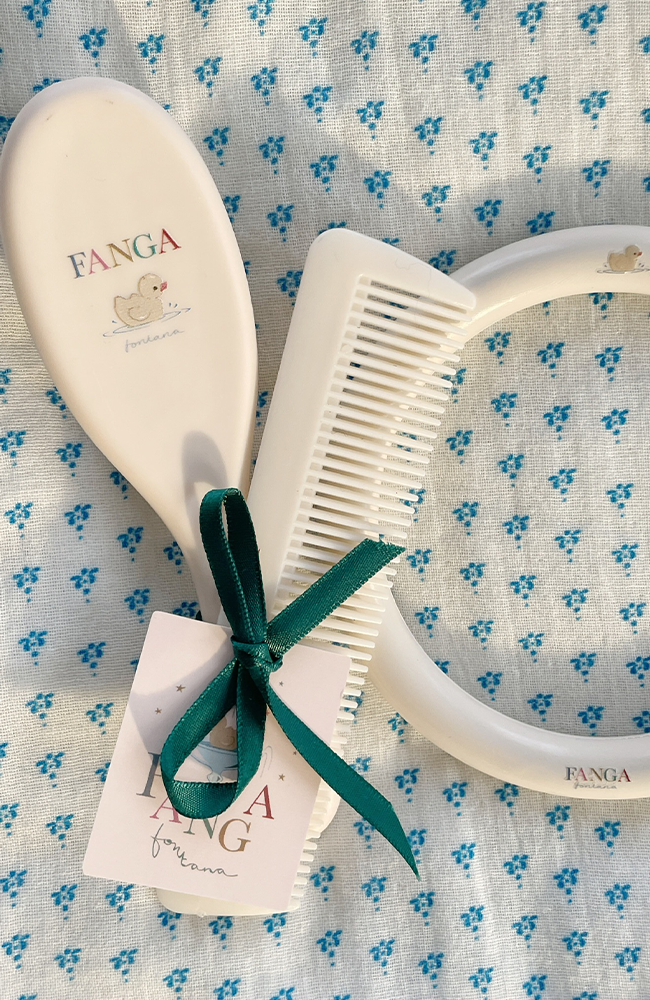Baby Brush Set - Beige Fanga Fontana hårborste