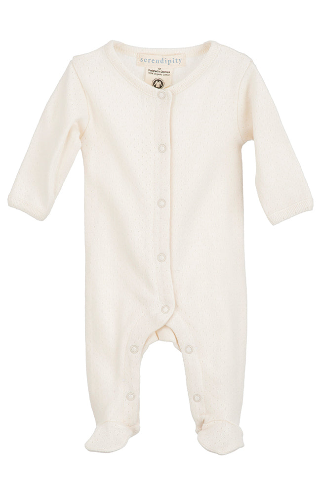 Newborn Rib Suit - Offwhite Pointelle Serendipity Organics Onepiece