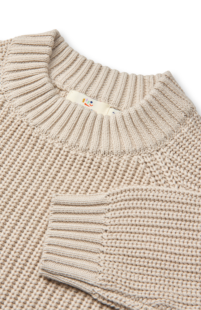 Knitted Classic Rib Blouse - Sand