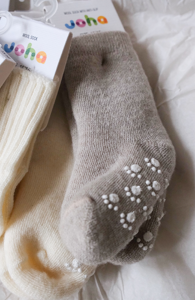 Wool Socks w.anti-slip - Sand