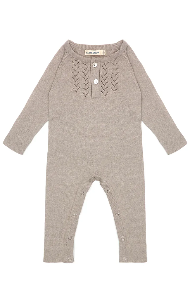 Lace Front Jumpsuit - Sand