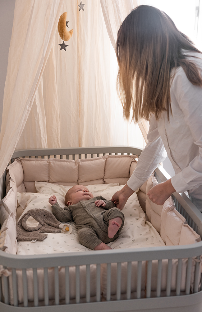 Sänghimmel Dobby Weave - Birchbark rose