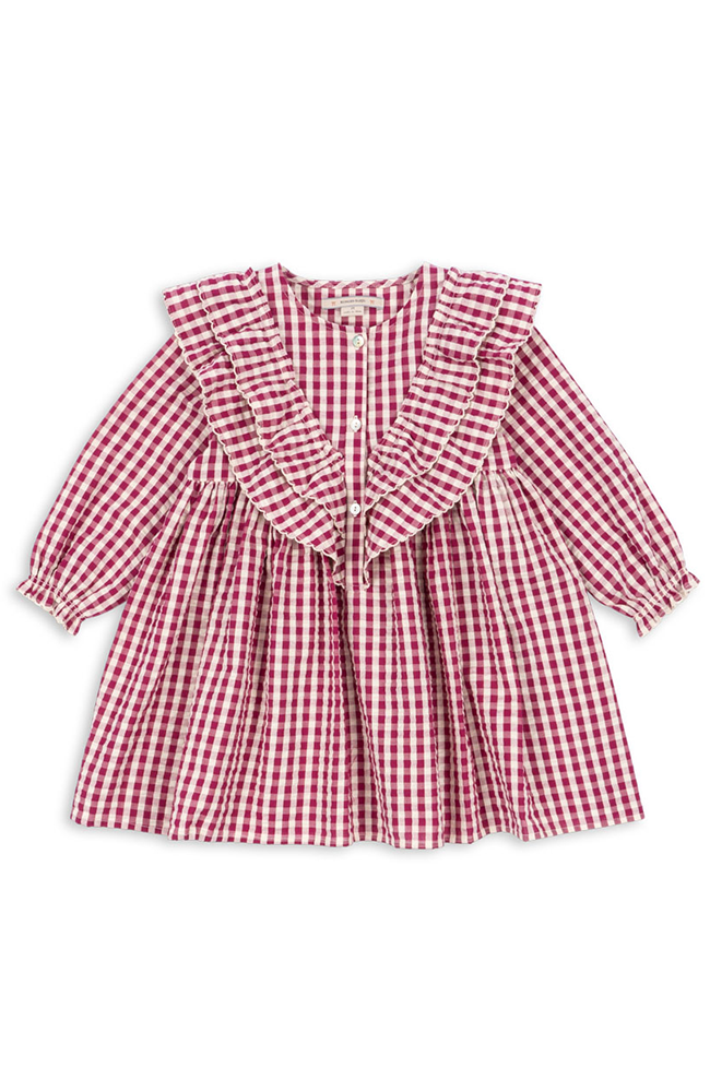 Kim Dress - Sangria/Butter Check Konges Slöjd Klänning