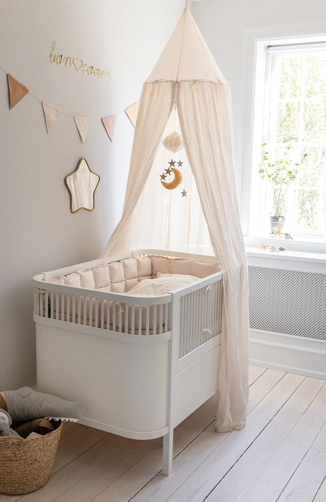 Sänghimmel Dobby Weave - Birchbark rose