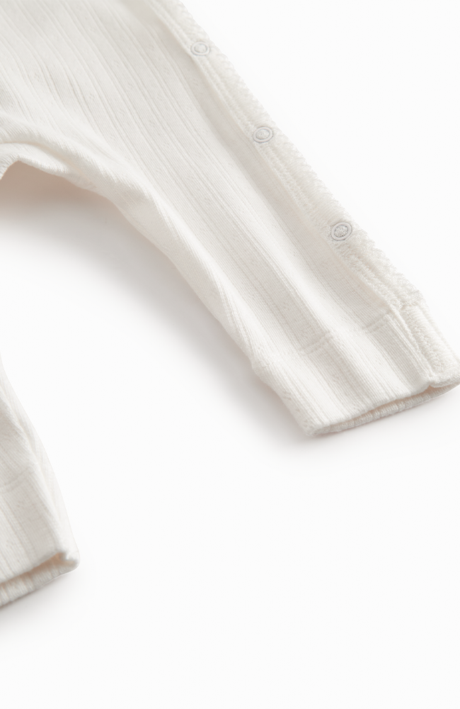 Rula Pointelle Romper - Gentle White