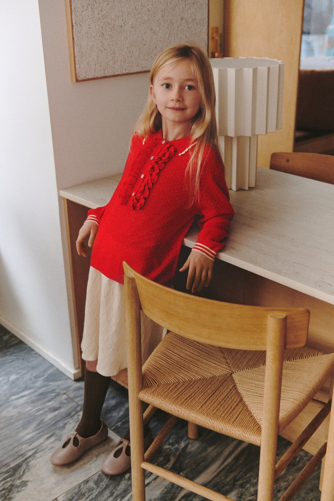 Frill Polo - Classic Red - detalj 1