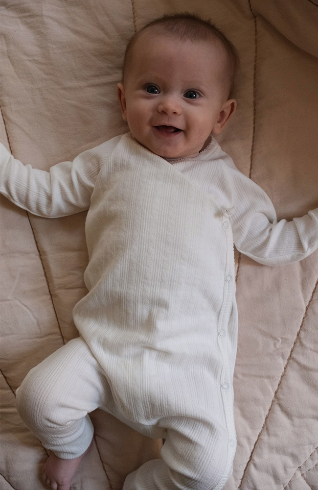 Rula Pointelle Romper - Gentle White