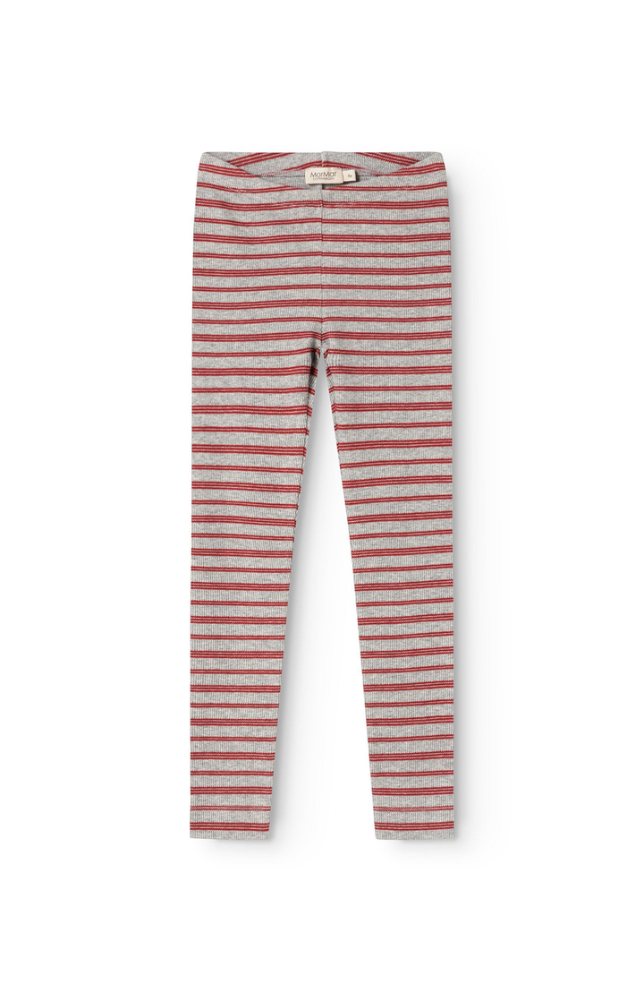 Lisa Modal Fine Rib Leggings - Cherry Stripe