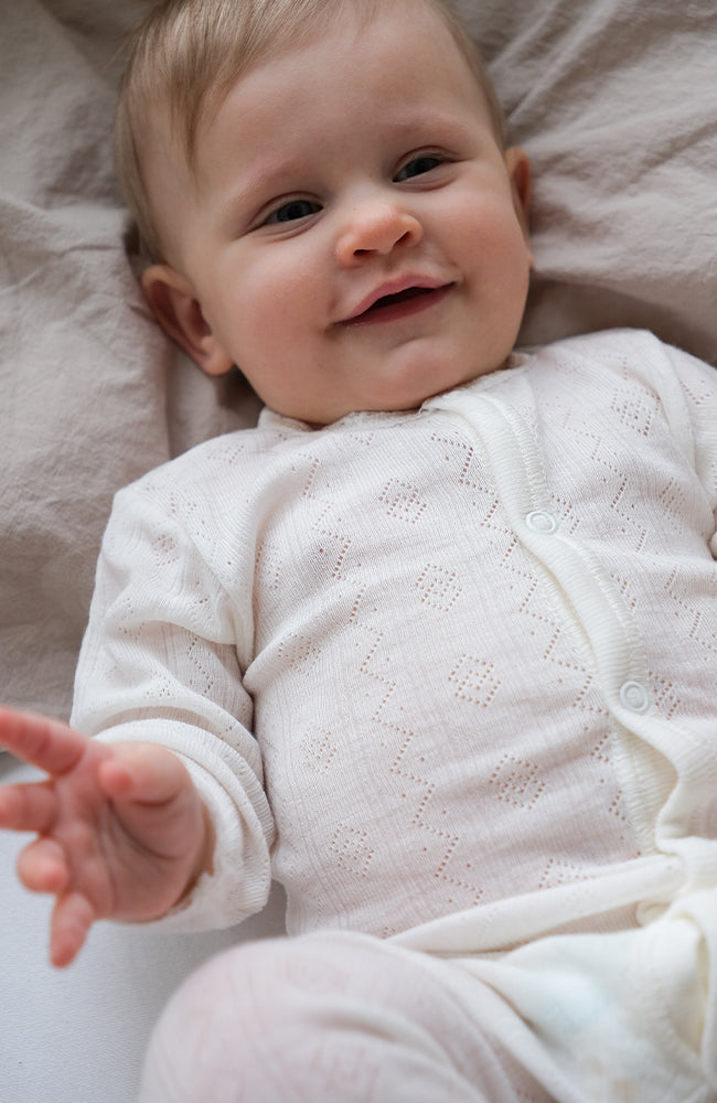 Wool/Silk Onepiece w/ Lace - Nature white