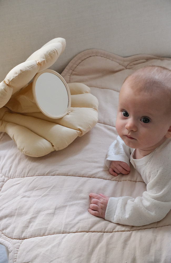 Baby Mirror Toy - Soft Beige