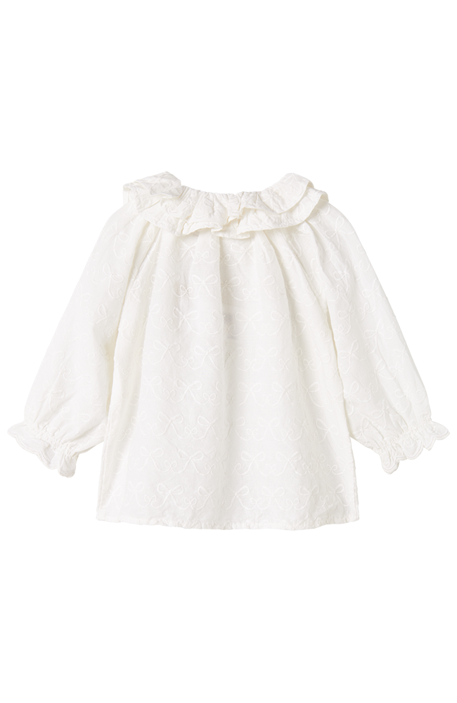 Tonello Blouse Cotton Bow - White MarMar Copenhagen Blus