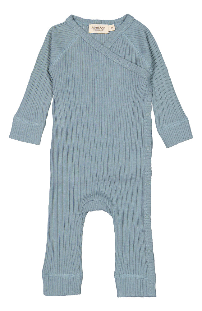 Rulo Pointelle Rib Romper - Blue Dove