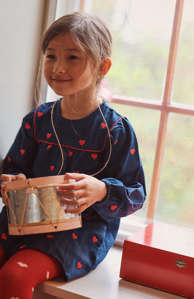 Amee Dress - Mid Blue Heart