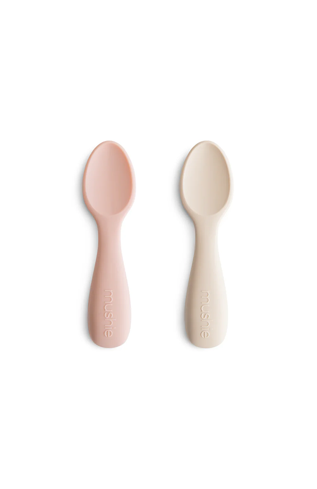 Silicone Toddler Starter Spoons - Blush/Shifting Sand