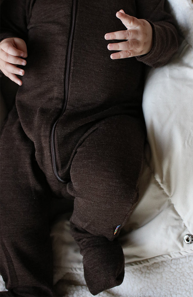 Wool Onesie 2 in 1 - Dark Brown