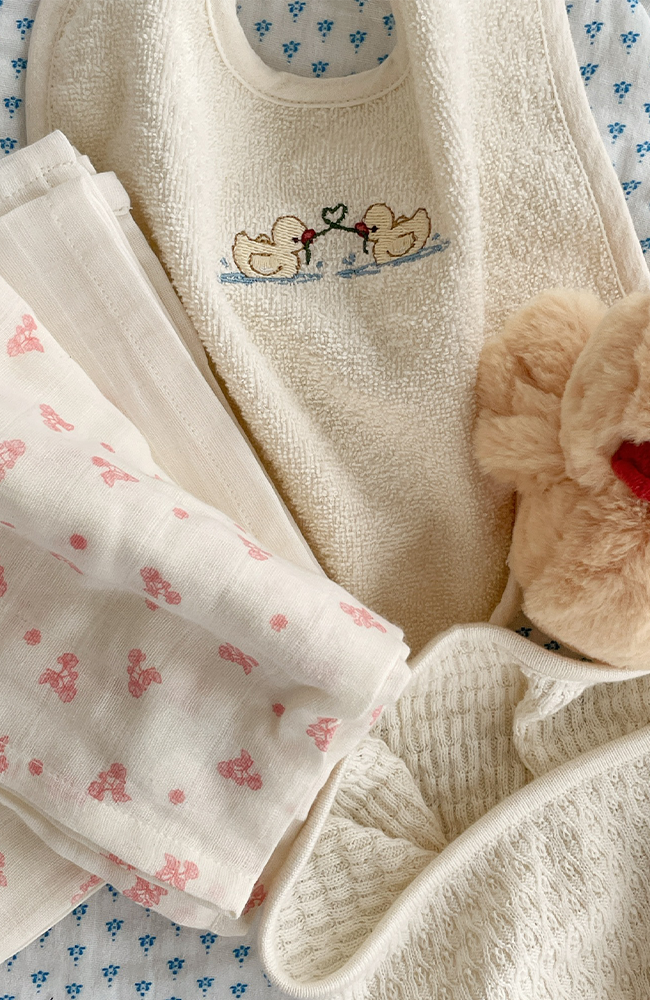 Figo 2 Pack Terry Bibs - Antique White