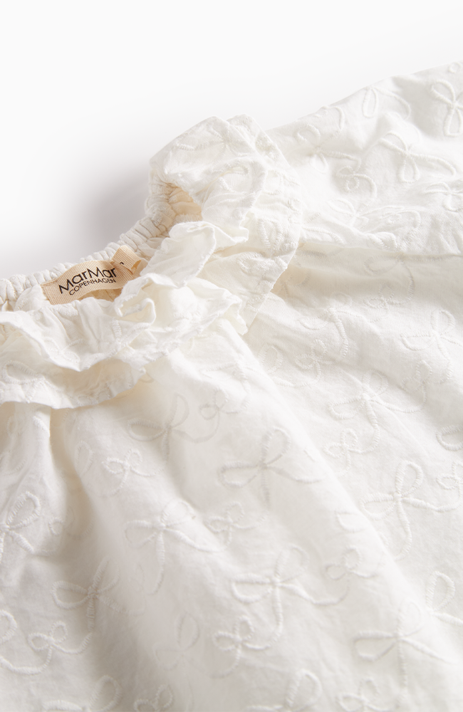 Tonello Blouse Cotton Bow - White MarMar Copenhagen Blus