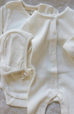 Newborn Rib Suit - Offwhite Pointelle