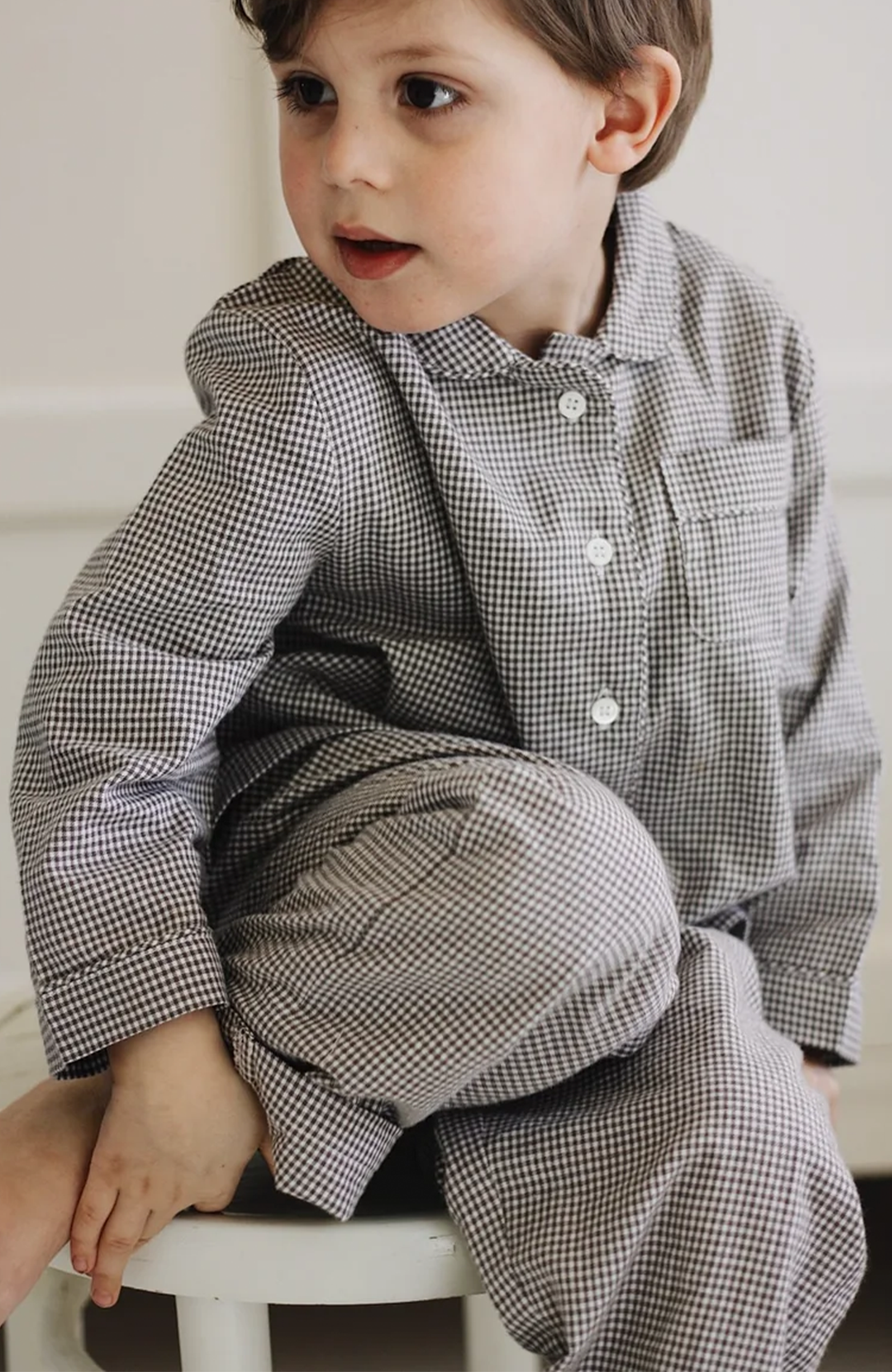 Classic Pyjamas - Tiny Check Brown