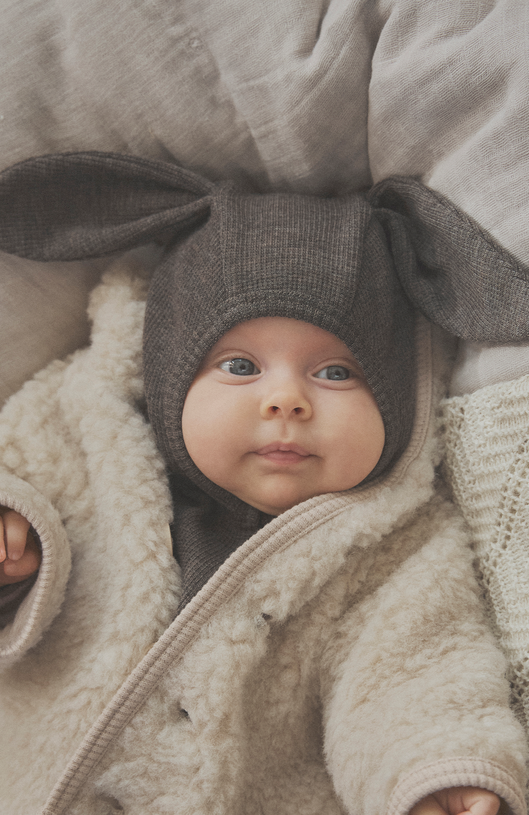 Balaclava Ears Wool Rib - Savannah Melange