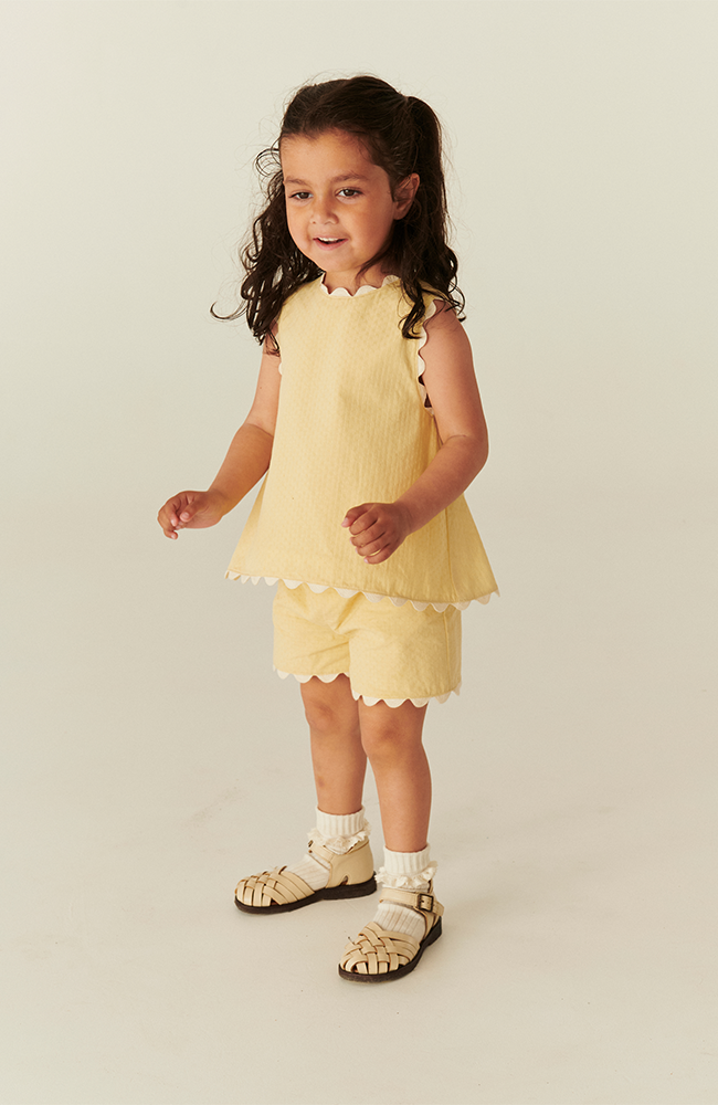 Deco Top & Shorts Set - Pale Yellow Comb.