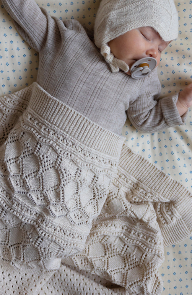 Pointelle Baby Knit Throw - Off White CamCam Copenhagen Inredning