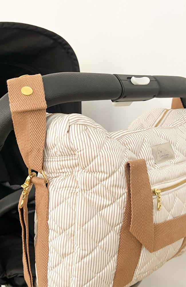 Changing Bag w/pram straps - Classic Stripes Camel CamCam Copenhagen Skötväska