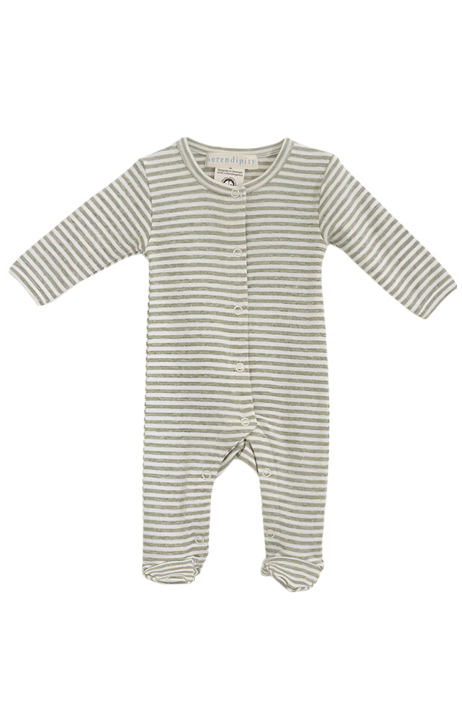 Newborn Suit w/ feet - Sage/Ecru Serendipity Organics Onepiece