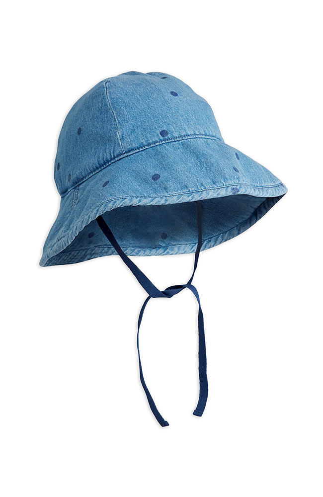 Denim Dots Sun Hat - Blue