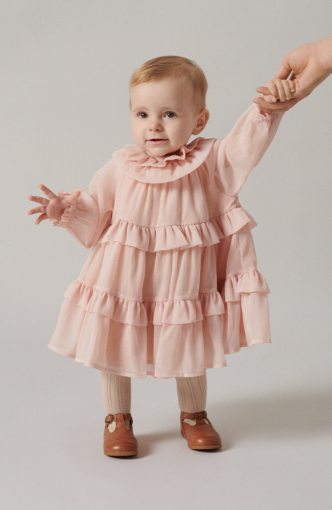 Deandra Ballerina Dotty Dress Baby - Deep Mulberry