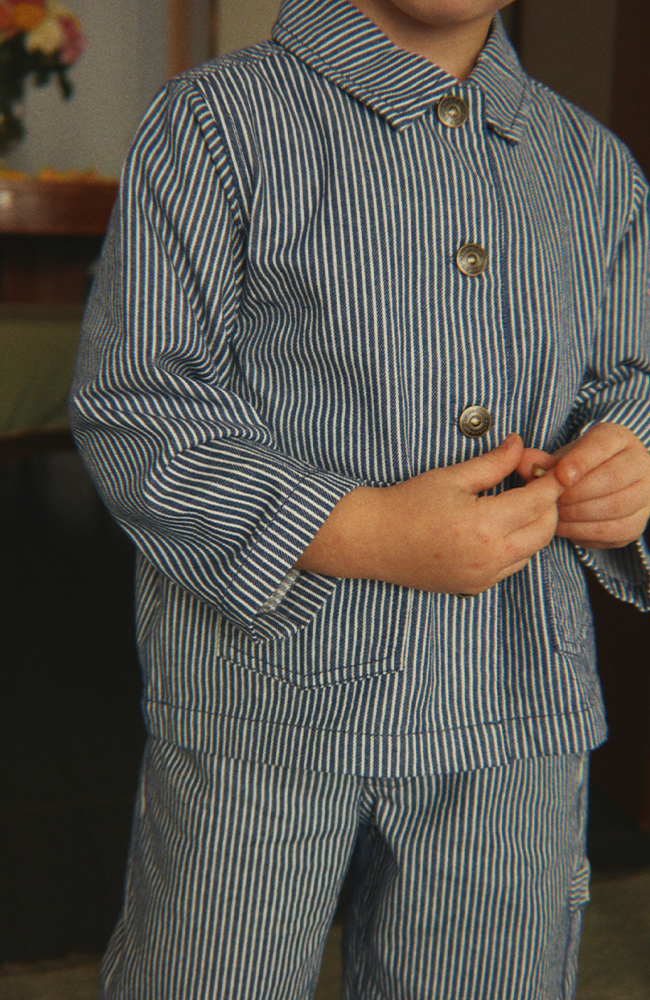 Luc Shirt Jacket - Blue Stripe