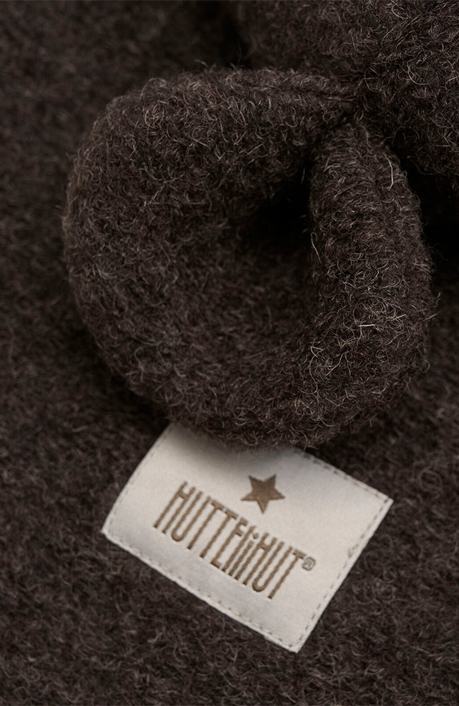 Balaclava Ears Wool - Dark Brown Melange