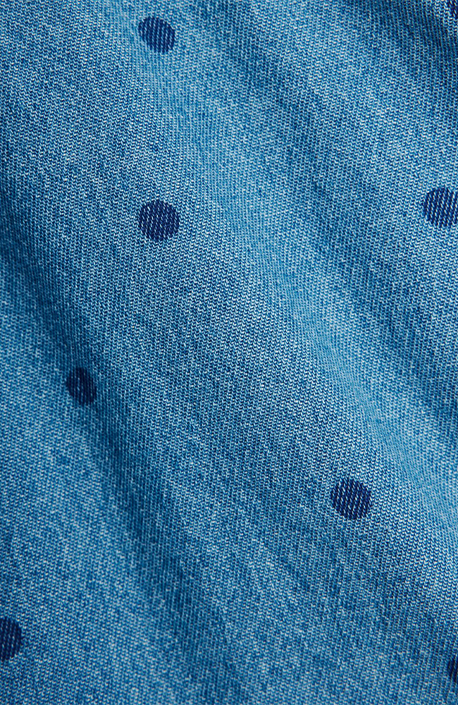 Denim Dots Strap Dress - Blue