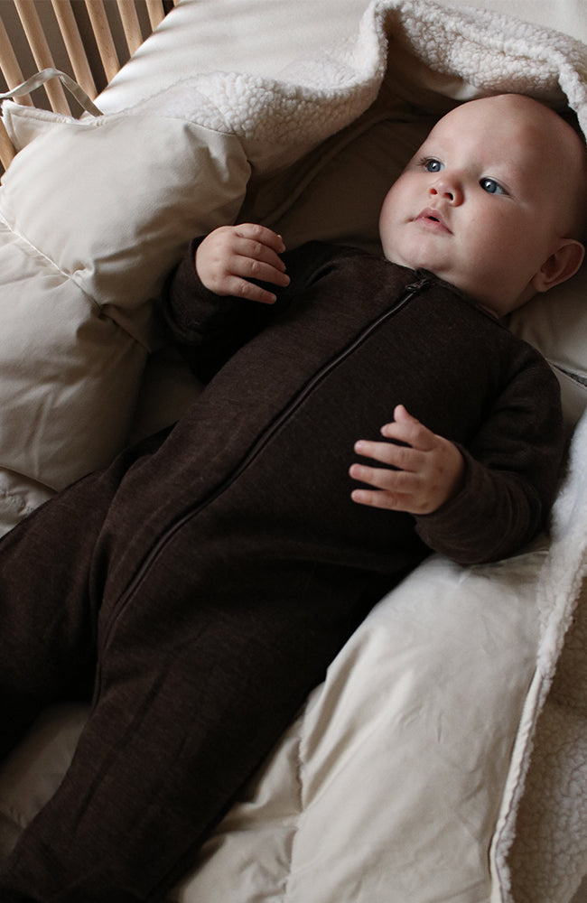 Wool Onesie 2 in 1 - Dark Brown