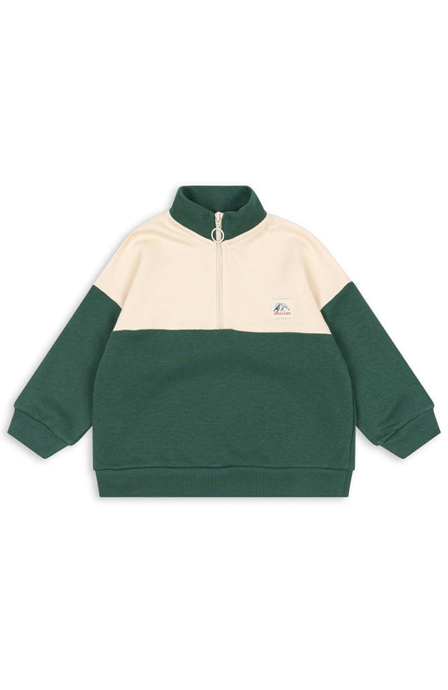 Lou Half Zip Sweat - Smoke Pine