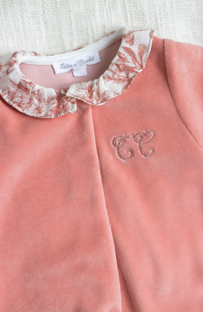 Onepiece - Pink in Velvet Print Toile de jouy