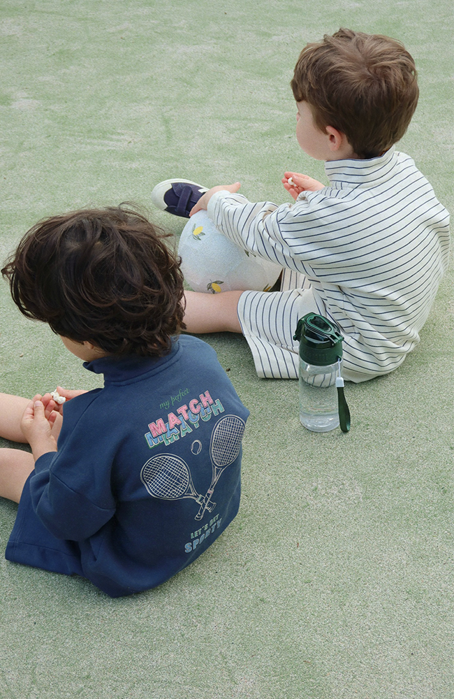 Lou Half Zip Sweatshirt - Flintstone Stripe