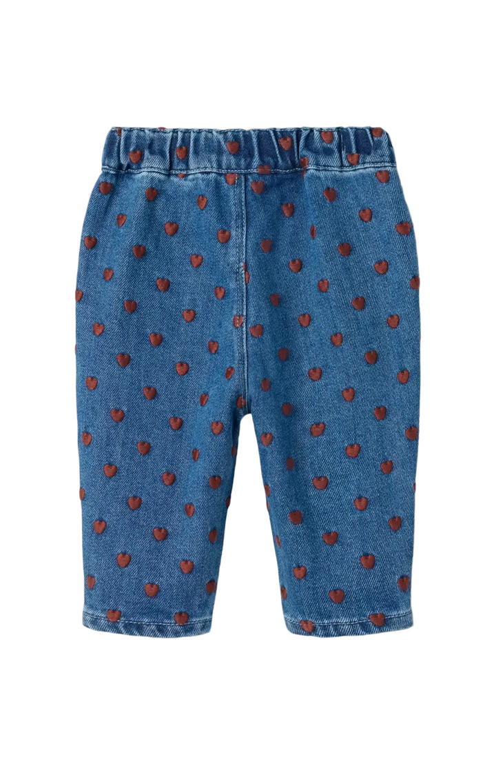 Liva Loose Jeans - Dark Blue Denim Hearts