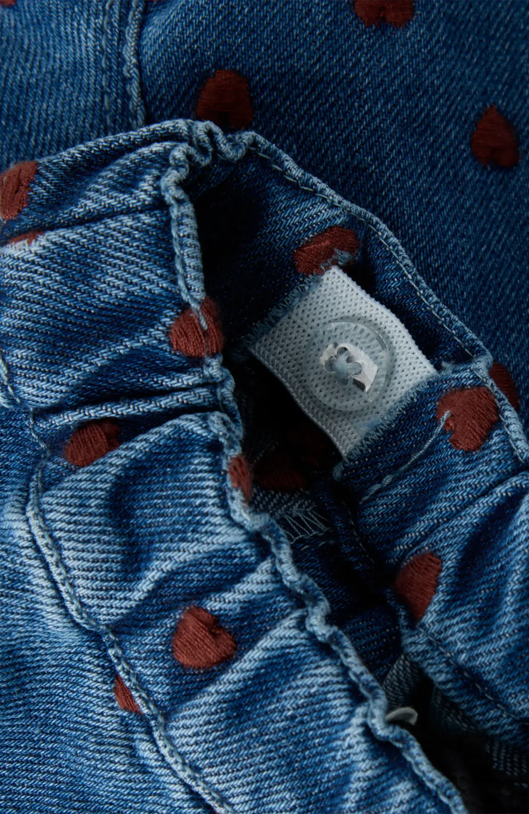 Liva Loose Jeans - Dark Blue Denim Hearts