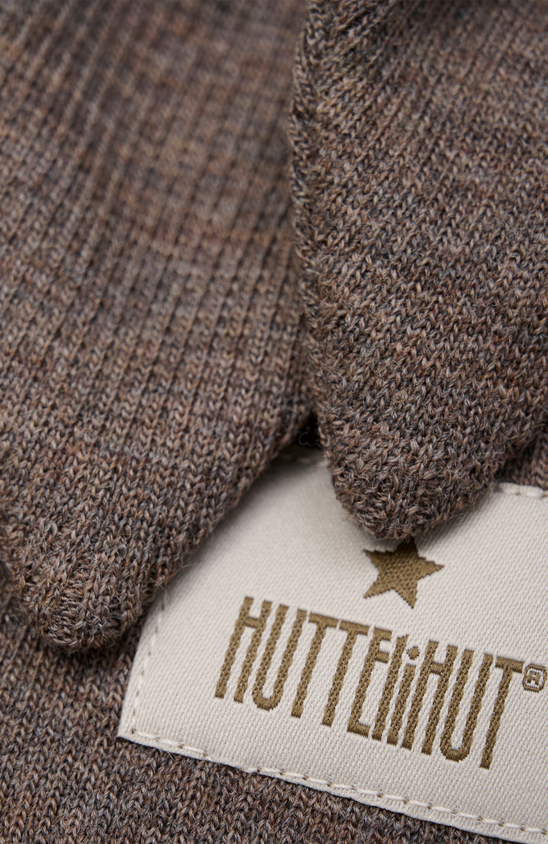 Balaclava Ears Wool Rib - Brown Melange