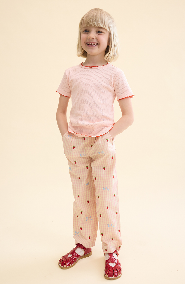 Liva SS Pointelle Blouse -  Soft Rose