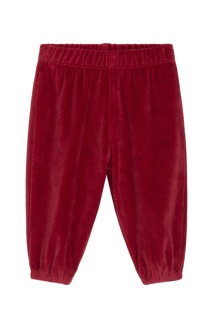Baby Velour Pants - Ruby