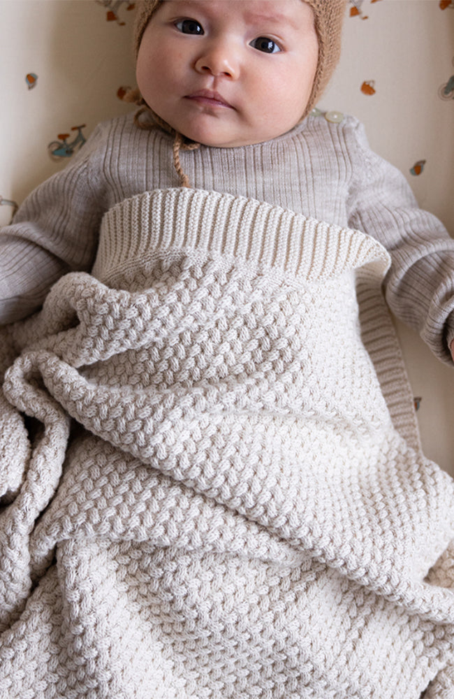 Harper Baby Knit Throw - Off White CamCam Copenhagen Inredning