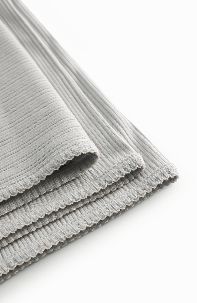 Alida Pointelle Rib blanket - Morning Dew