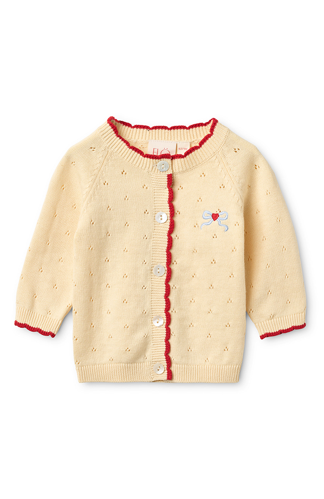 Kaya Pointelle Cardigan - Soft White