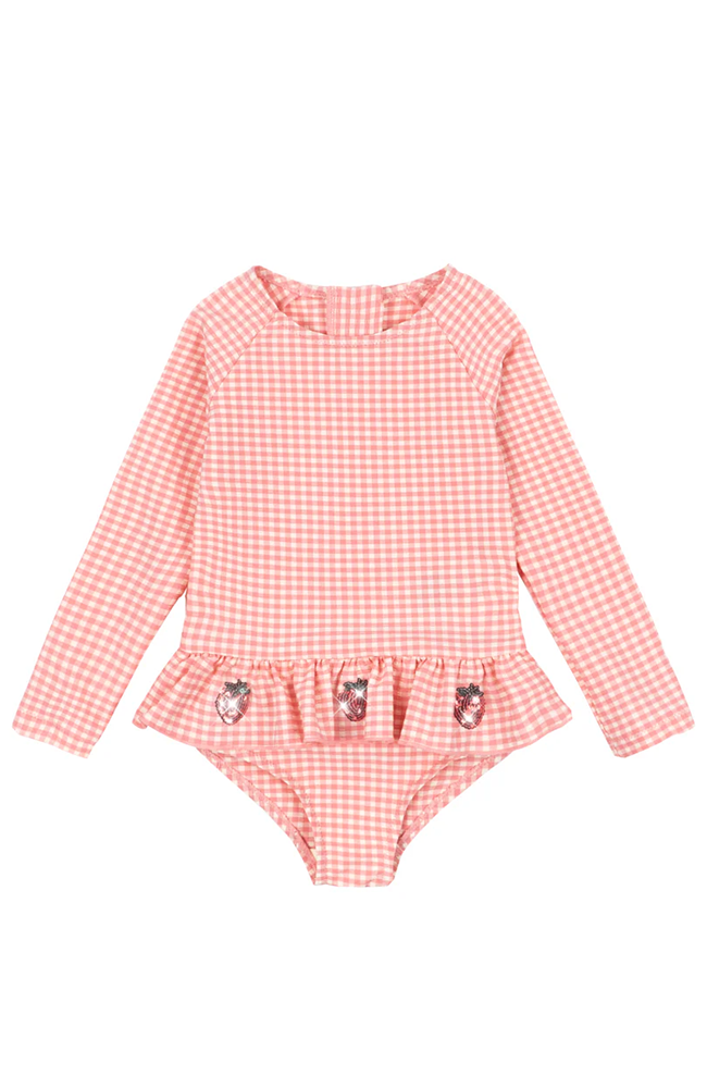 Etta Long Sleeve Swimsuit - Geranium Pink