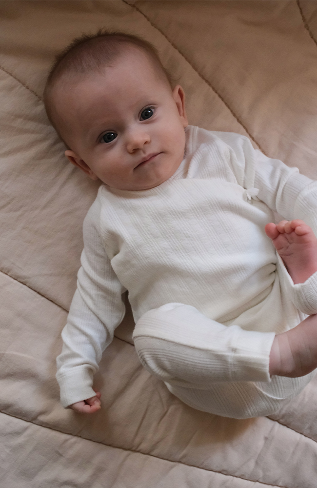 Rula Pointelle Romper - Gentle White