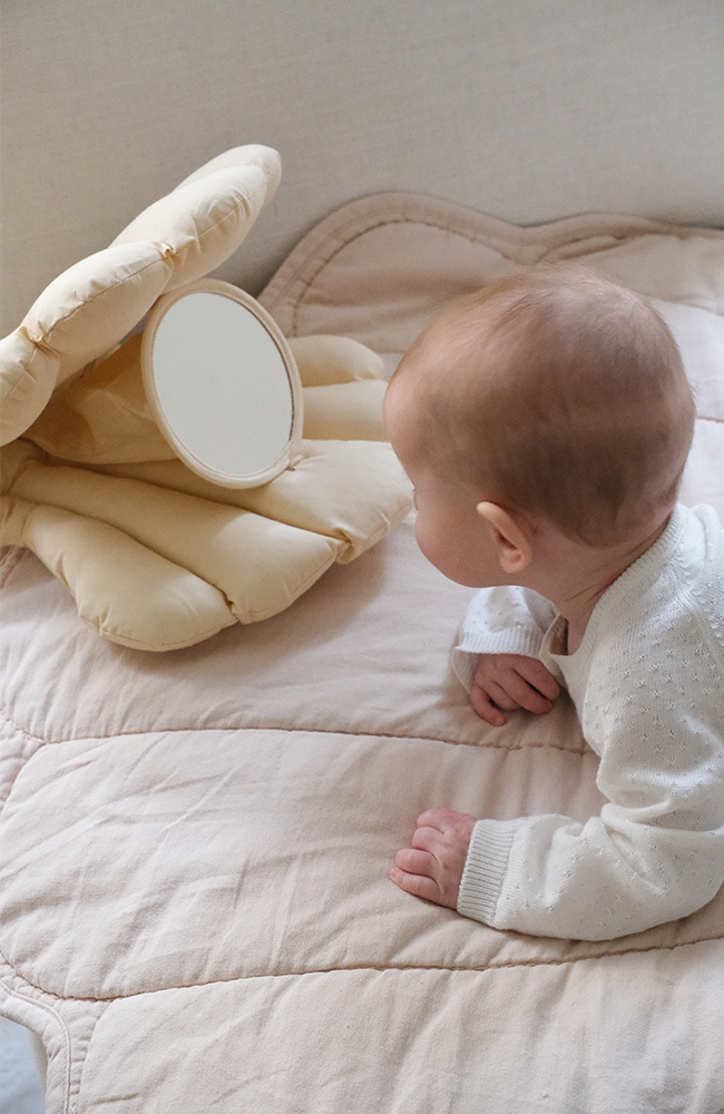 Baby Mirror Toy - Soft Beige