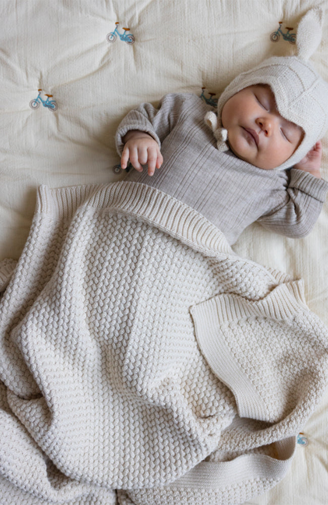 Harper Baby Knit Throw - Off White CamCam Copenhagen Inredning