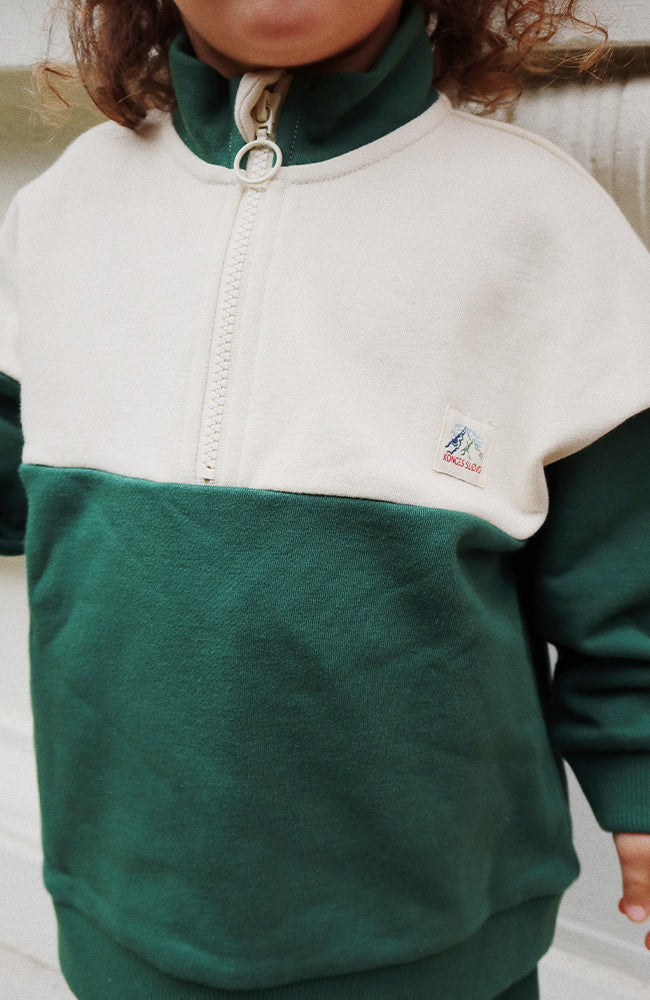 Lou Half Zip Sweat - Smoke Pine